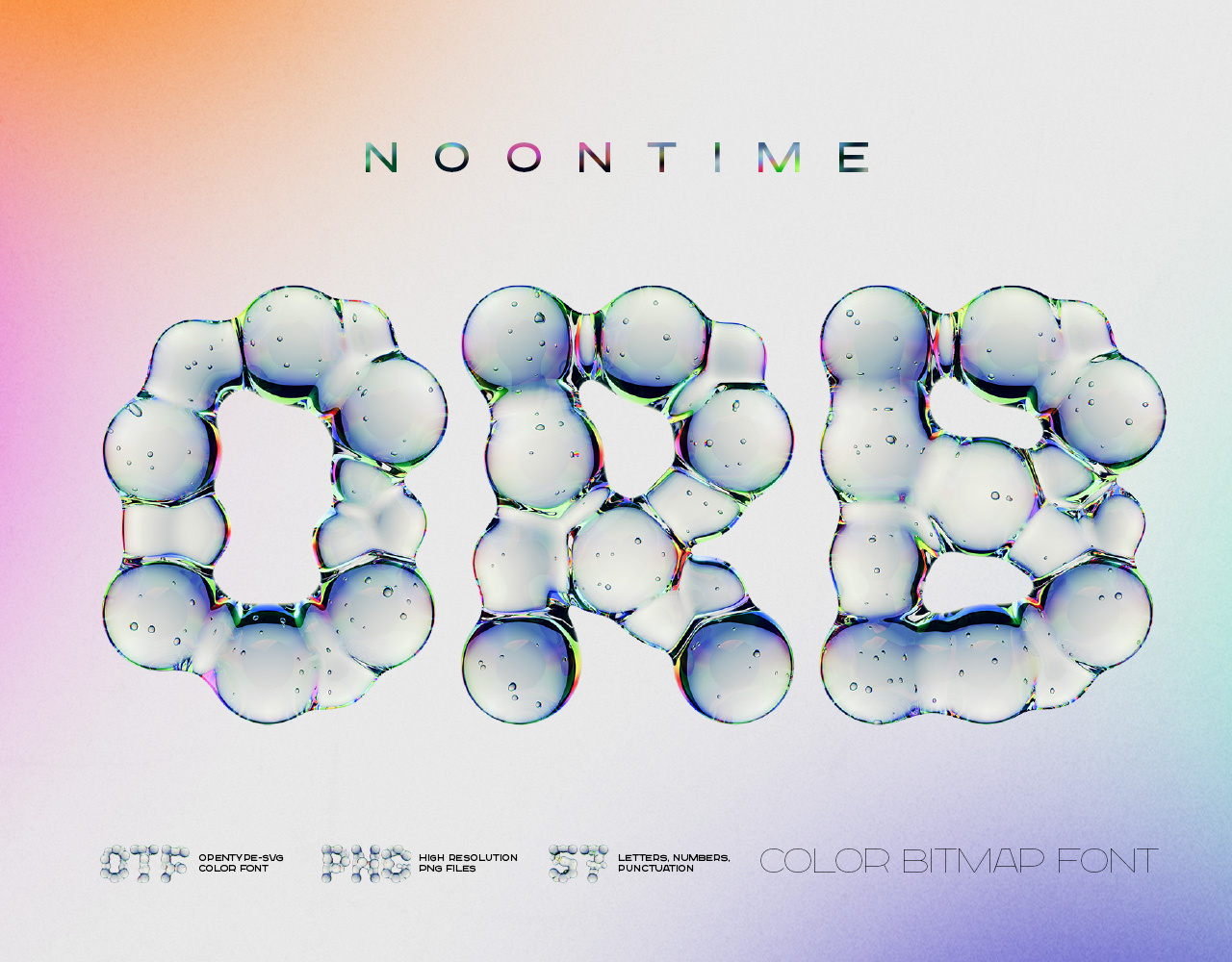 Noontime ORB - Color Bitmap Font 3d alphabet design font illustration lettering type typeface typography