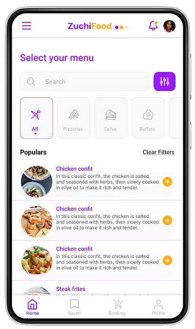 Food menu App