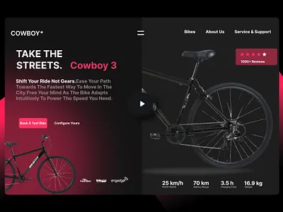 Bike website landing page app branding design graphic design illustration logo typography ui ux vector