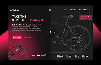 Bike website landing page app branding design graphic design illustration logo typography ui ux vector