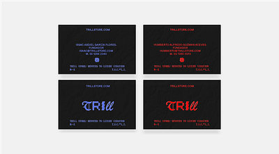 Trill business cards branding business cards print typography visual identity