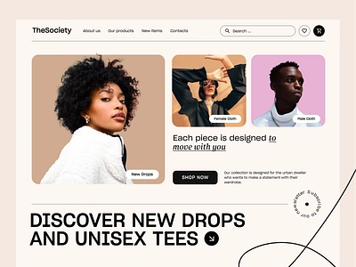 Urban e-commerce fashion store design concept cloth fashion modern shop store typography ui uiux ux web design website design