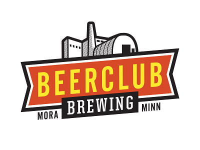 BeerClub Brewing Logo banner beer branding brewery brewery logo design graphic design illustration industrial building logo logo design minnesota vector illustration