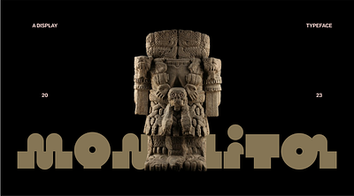 Monolita aztec mexico mono statue type type design typography