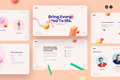 Creative Agency landing page 3d design graphic design illustration logo nft ui ui design ux website design