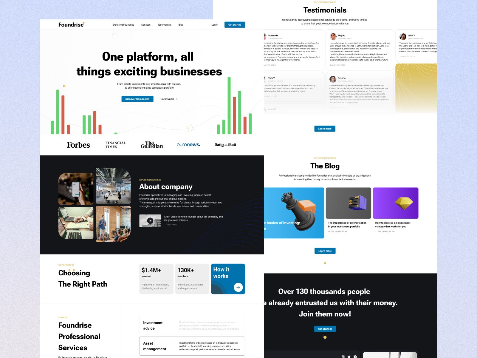 All things exciting businesses landing page full page UI design by ...