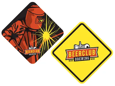 Brewery Coaster beer beer coaster branding brewery brewery design coaster design graphic design illustration logo logo design microbrew traffic sign vector illustration welder