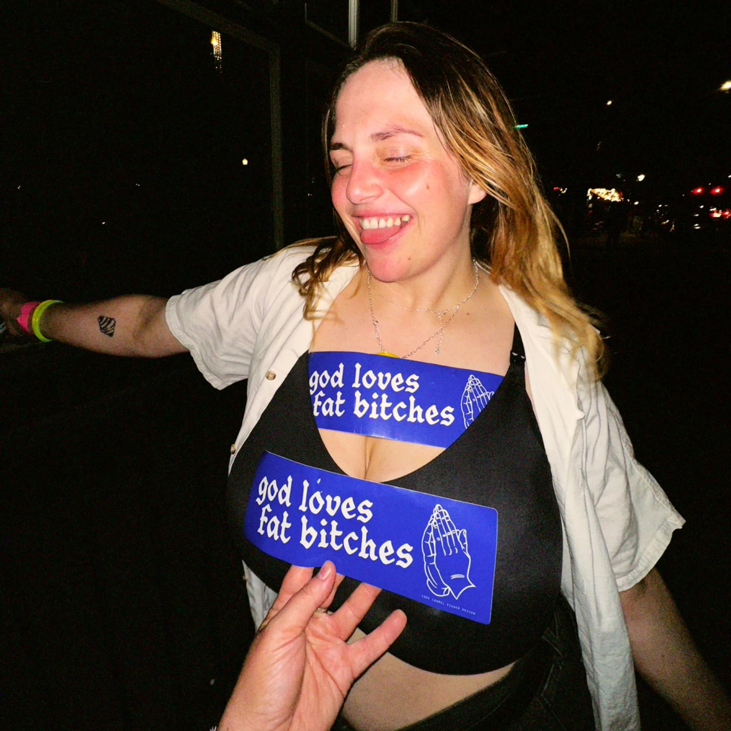God Loves Fat Bitches bitches bumper sticker fat design fat illustration fat people god god loves fat bitches gothic lettering hand lettering hand printed illustration illustrator lettering lino cut lol plus size art typography