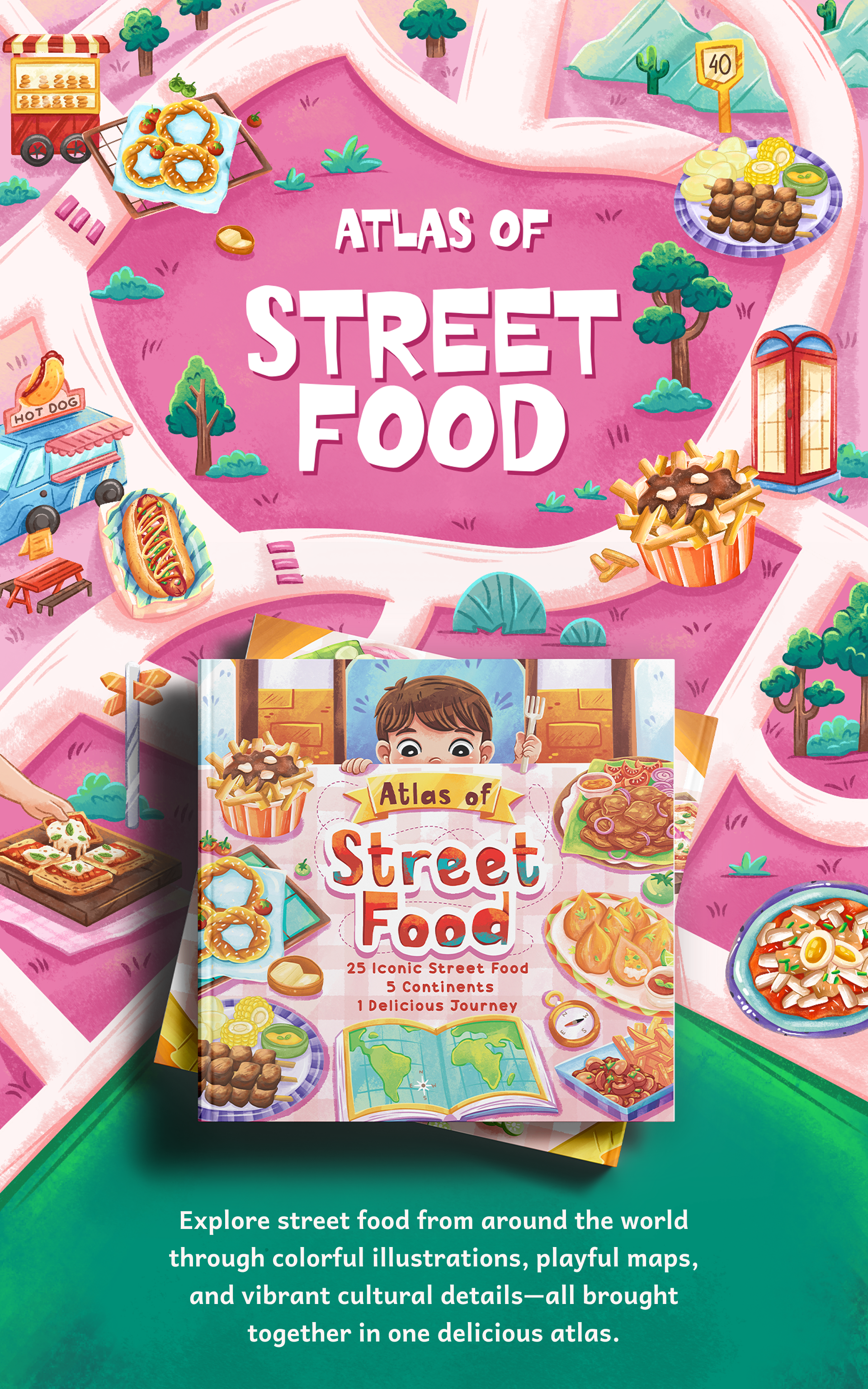 Atlas of Street Food: Children's Book Illustration animation children book childrens book childrens book illustration illustration motion graphics picture book