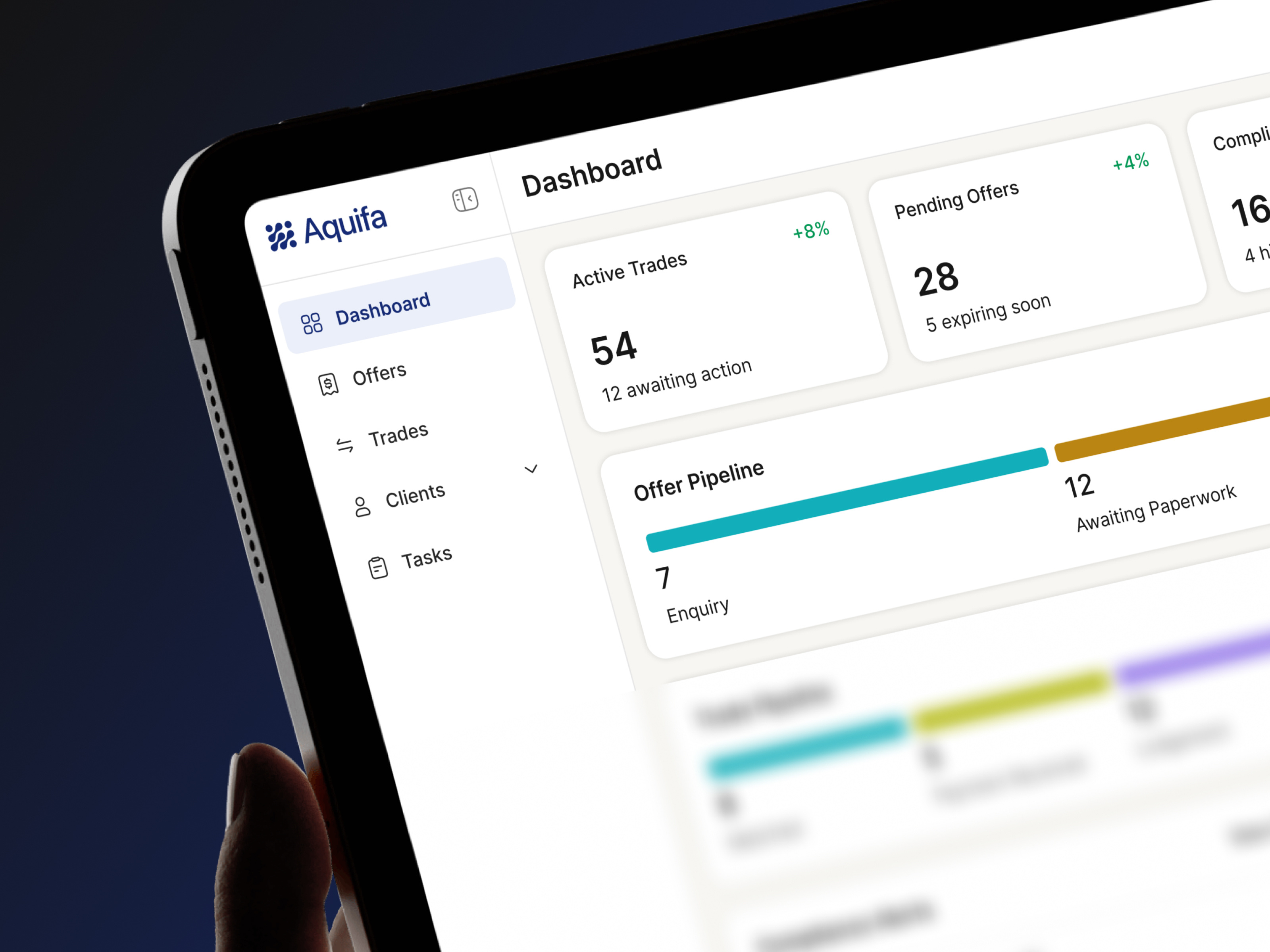 Aquifa - Water Trading SaaS Dashboard b2b saas design compliance dashboard dashboard ui data dashboard figma design product design saas dashboard design saas product design trade management trading platform ui ui ux design water trading dashboard water trading saas web application design workflow design
