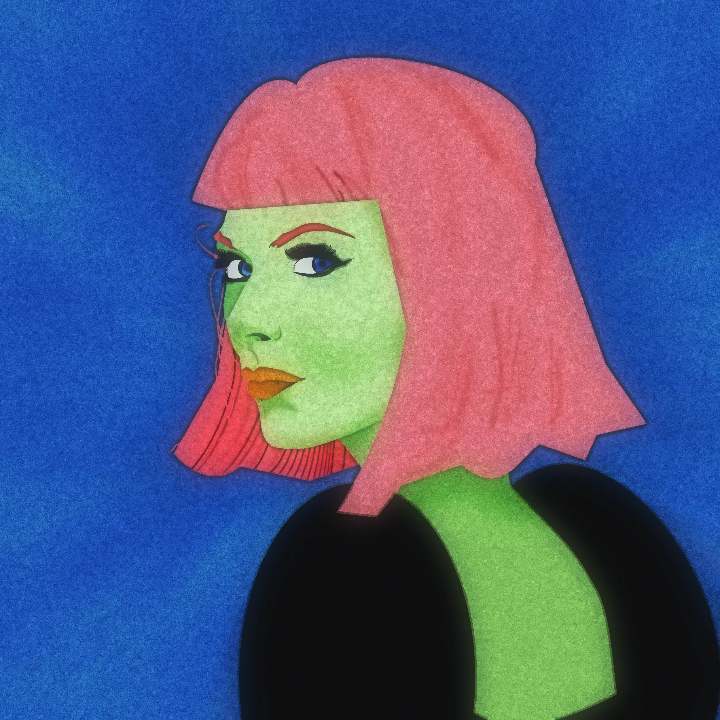 six! cotto! girl head illustration lemon noise shunte88 vector