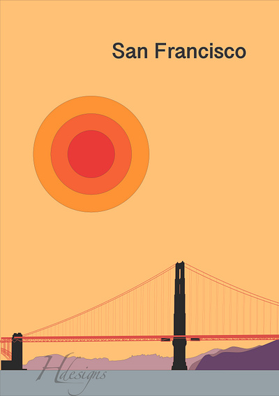 San Francisco poster design graphic design illustration typography vector