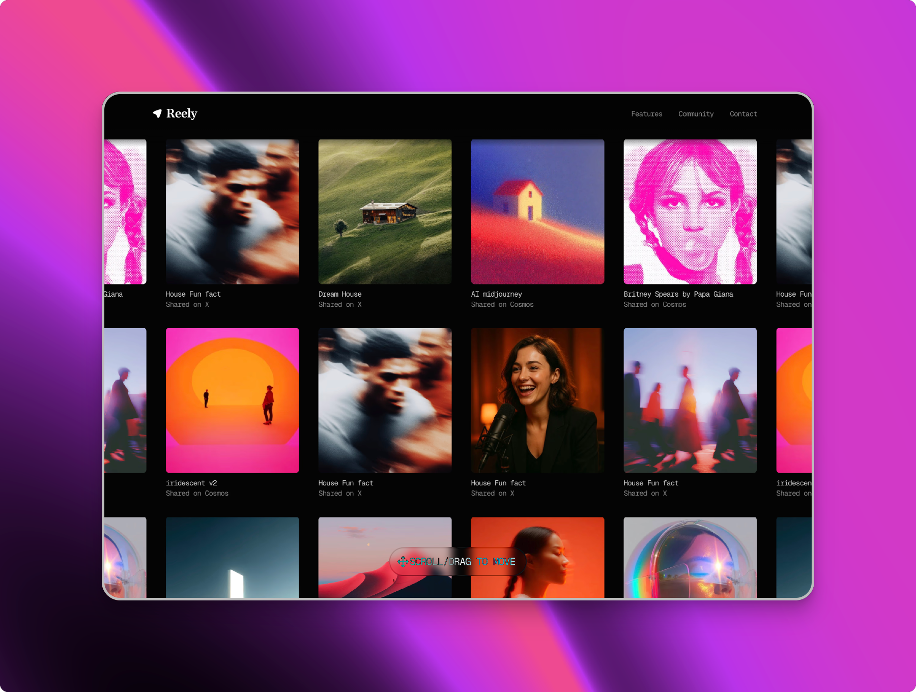 Reely — AI Video Editing SaaS Landing Page (Framer Template) ai video editing branding creator tools dark ui framer template gradient landing page design motion design product design saas landing page ui ux visual web design