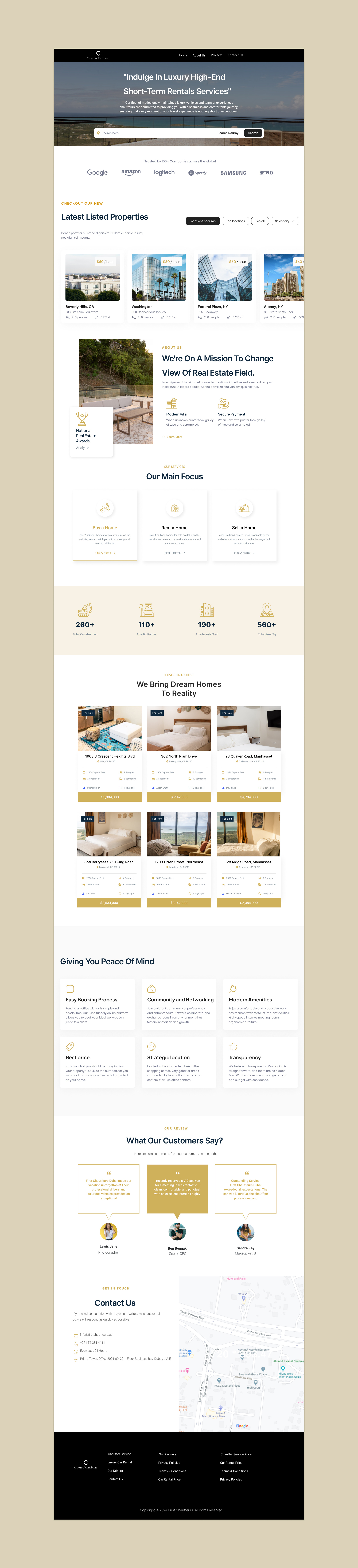 Real Estate Website Landing Page & UI/UX Design digital design landing page minimalist property real estate ui design uiux design web design
