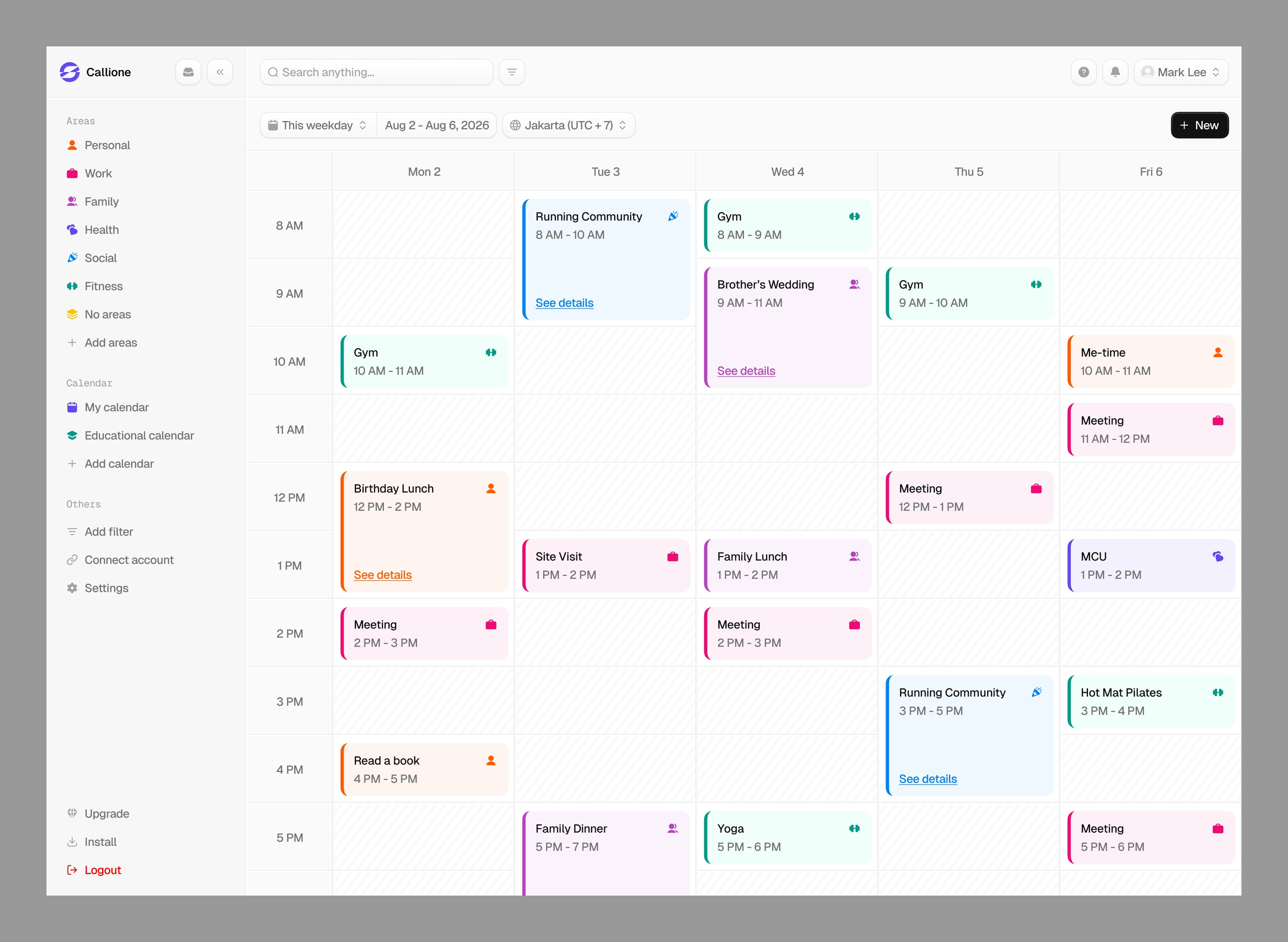 Personal Life Calendar & Schedule Management Dashboard calendar calendar app calendar dashboard calendar event ui calendar ui clean ui dashboard event management life calendar personal calendar product design productivity saas calendar saas dashboard schedule schedule dashboard scheduling scheduling tool web app