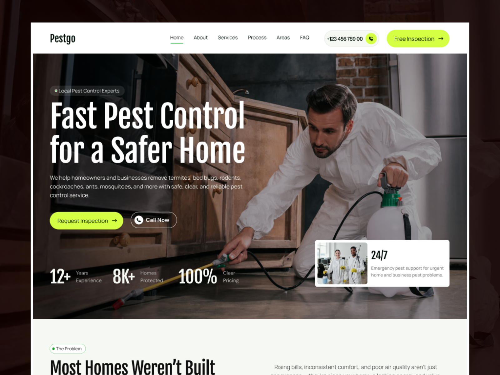 Pestgo - Pest Control Service Website Hero Design ant control website bed bug treatment cockroach control commercial pest control elementor exterminator exterminator website home services landing page local business pest pest control pest control website service website termite service web design wordpress