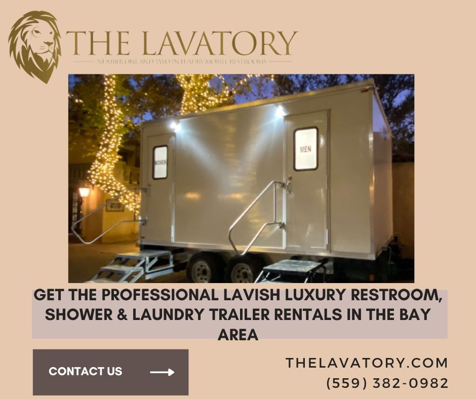 luxury restroom, shower & laundry trailer rentals in the bay by The
