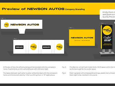 A 2D Presentation of Newson Auto Shop Rebranding outlook. 3d branding graphic design