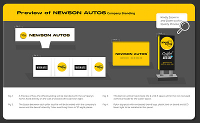 A 2D Presentation of Newson Auto Shop Rebranding outlook. 3d branding graphic design