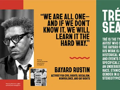 Sharing stories through design: Black History 1963 march on washington bayard bayard rustin black history month civil rights dei di diversity equity font design inclusion social media post tre seals type design