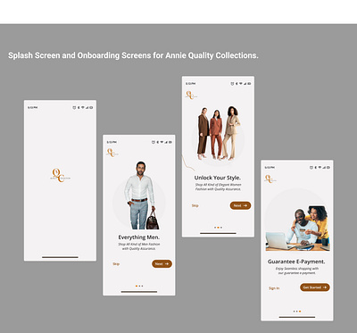 Splash & On boarding Screens for an online Mobile Shopping Store