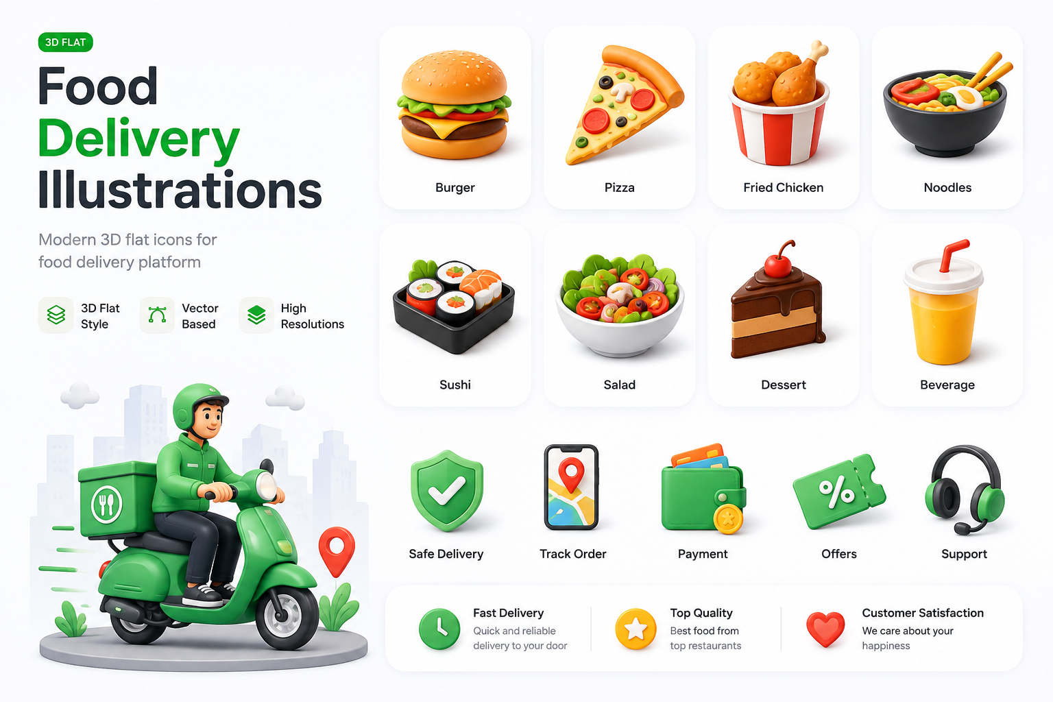 Food Delivery 3D Illustrations | Modern App Icon Set 3d flat 3d icons 3d illustration app design app illustration delivery app delivery service digital illustration food app food delivery food delivery app food icons food ordering icon design illustration mobile app modern illustration product design restaurant app ui design
