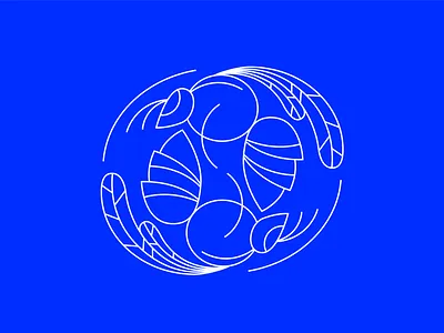 A Pair of Bees bees blue bees branding bumble bee honeybee linear logo