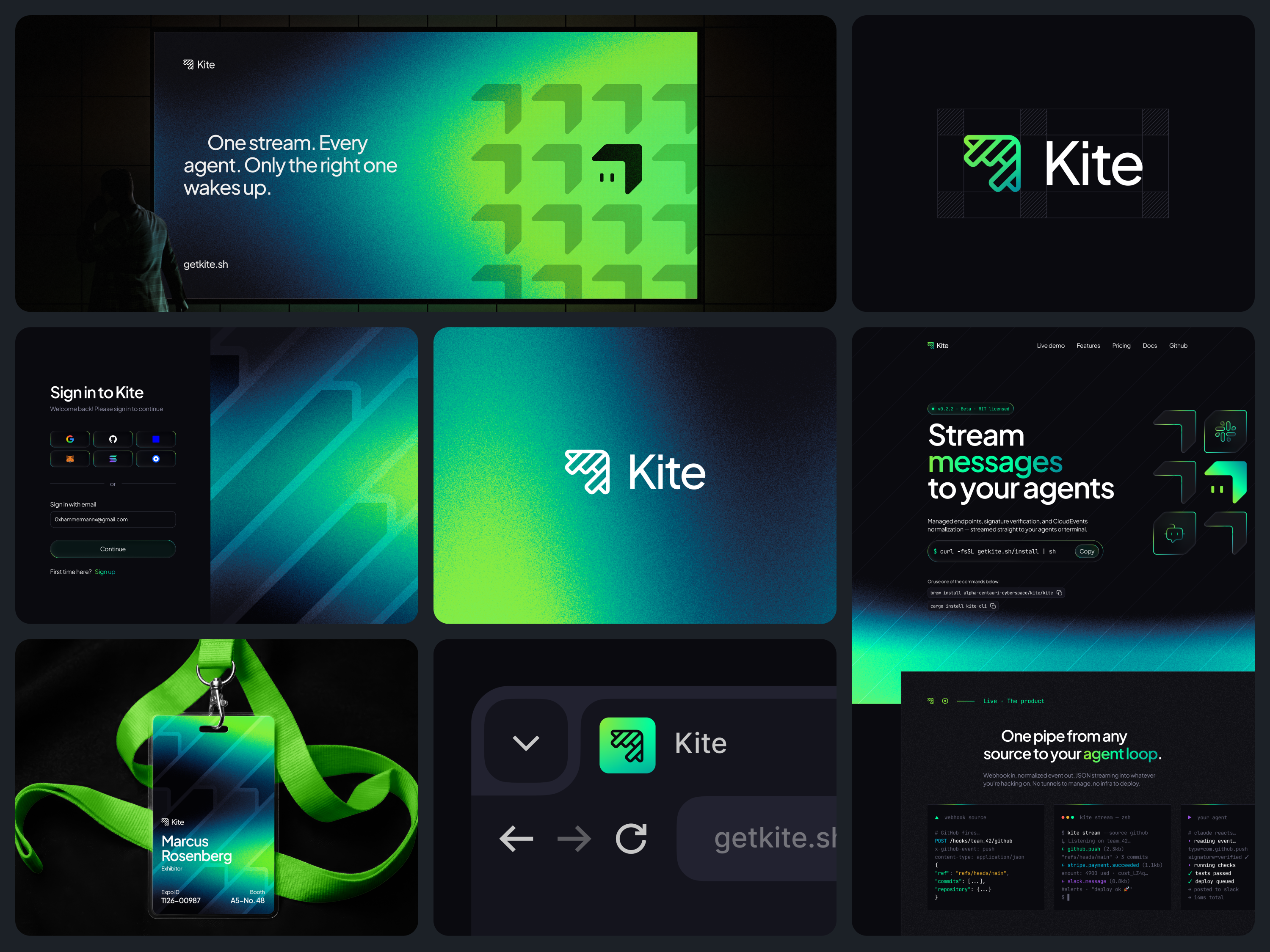 Visual Identity Design for Kite banner brand assets brand design brand pattern branding logo logo design logo mark visual identity