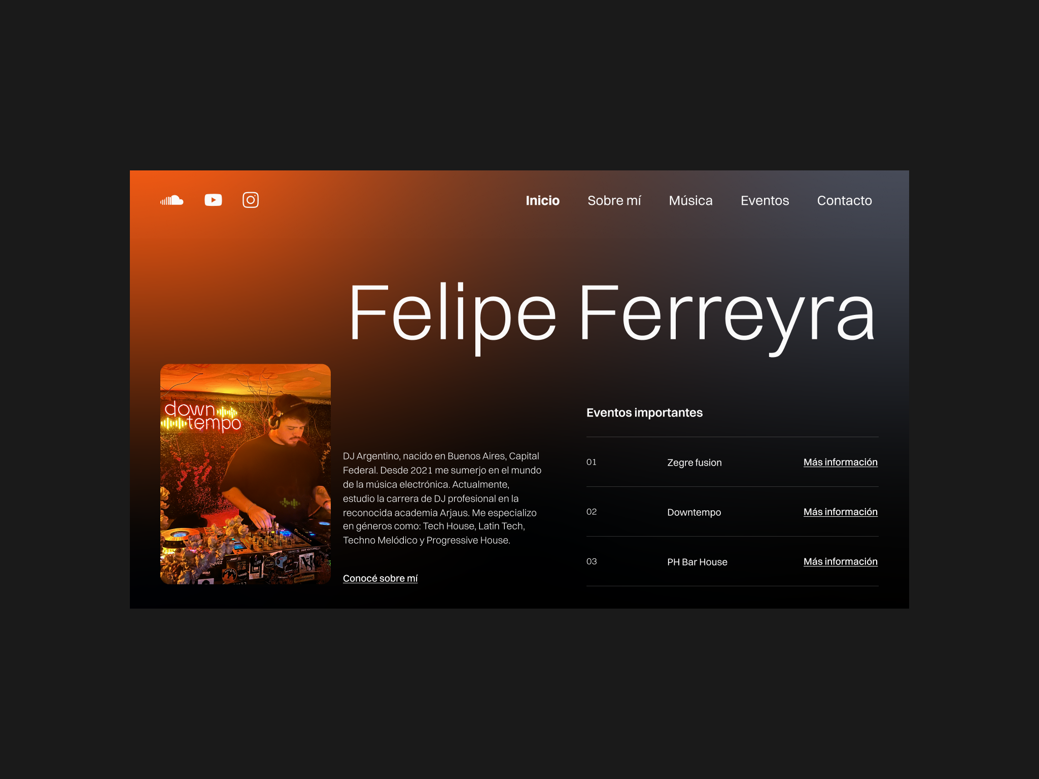 Felipe Ferreyra DJ - Diseño web - 01 ui uidesign webdesign