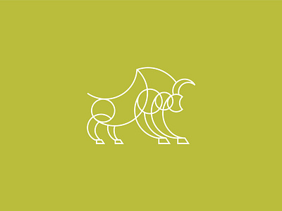 Bull Logo branding bull cow geometric linear logo