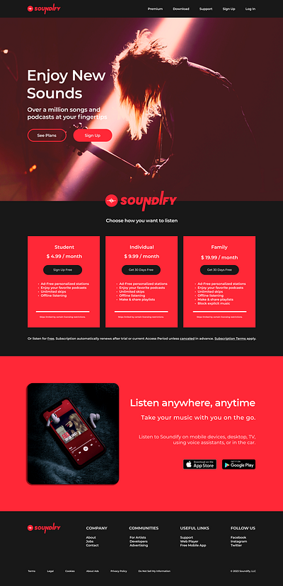 Soundify branding design figma graphic design logo mobile app ui ux web app web design web development website