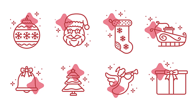 Animated Christmas Icons animation branding design graphic design icons illustration logo motion graphics vector