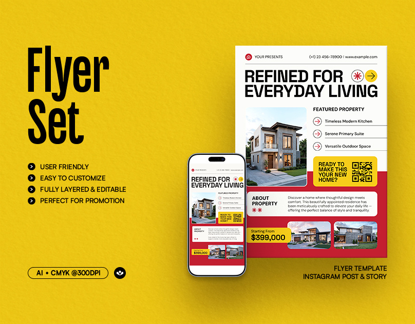 Real Estate Flyer design dream house flyer living home marketing modern property real estate real estate selling solasome template