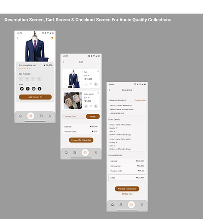 Mobile App Design/ Cart/ Check Out/ Description