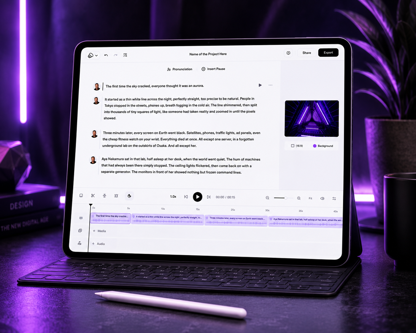 Speechify Studio app creator ipad mobile studio studio app voiceovers web