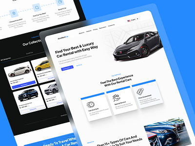 AutoRentCar: Car Rent Landing Page e commerce illustration landing page rent car ui webdesign webflow