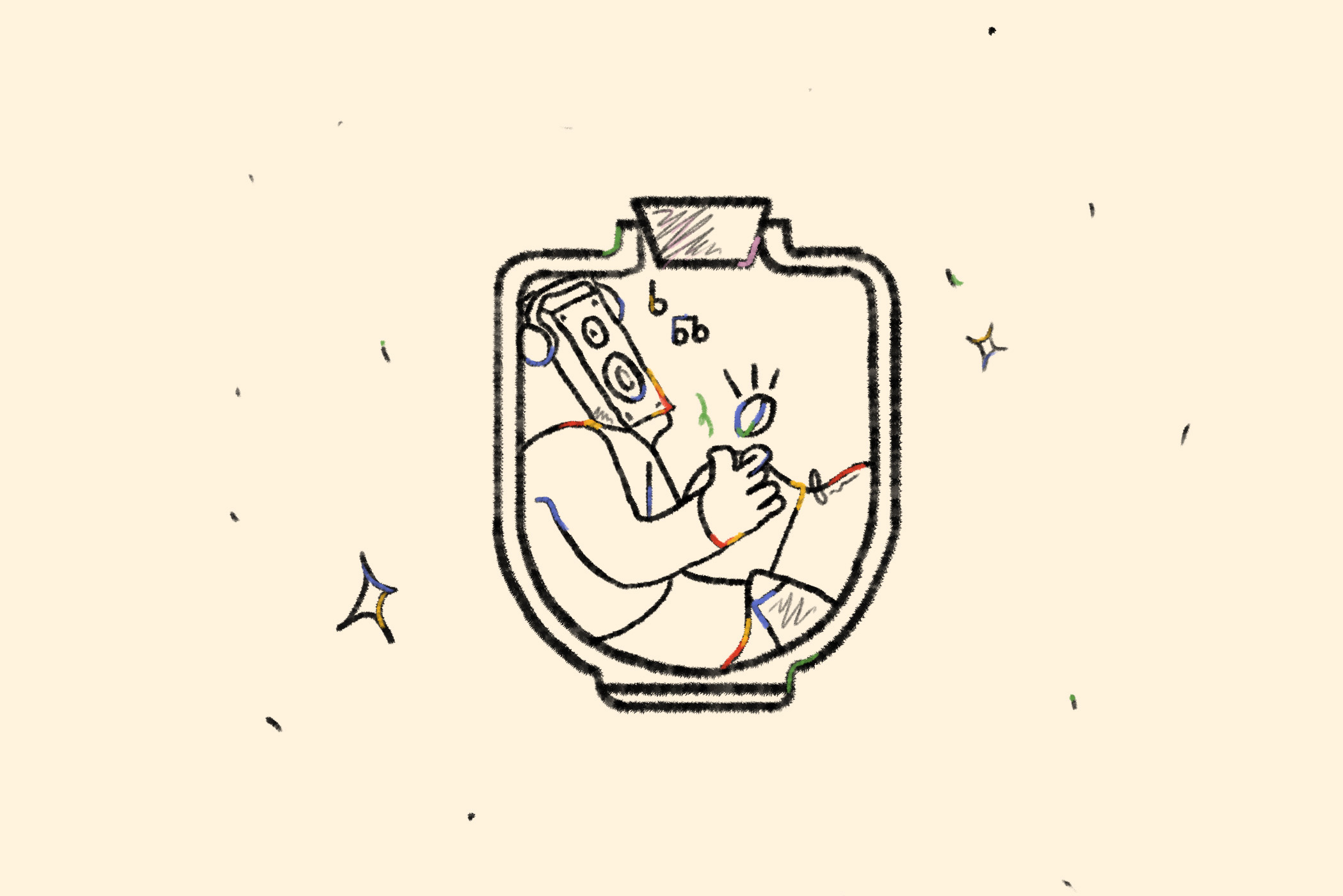 SpeakerHead 2d adobe fresco adobe illustrator adobe photoshop art bottle color colours crayon doodle dribdrab flat illustration line drawing music person sketch speaker speaker head