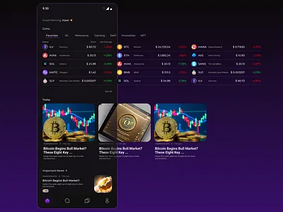 Coin News App Homepage alper merca coin app login coin app ui coin news coin news app coin ui cyrpto news app news app ui ui