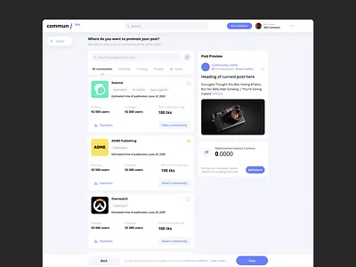 Ads publication settings
