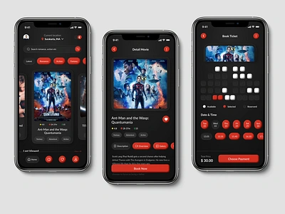 Ndelok Movie App cinema deboss design emboss exploration film madewithfigma movie red uidesign uidesigner uiux uxdesign uxdesigner