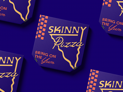 Skinny Pizza Box blue branding design food graphic design logo packaging pizza