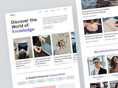 Pitslife - Article Landing Page article author blog clean design landing page landing page design life minimalist simple ui uiux ux web web design website website design wellness writer