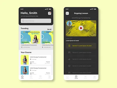 LesKan: Online Learning App Concept app app concept online onlinelearning ui uidesign