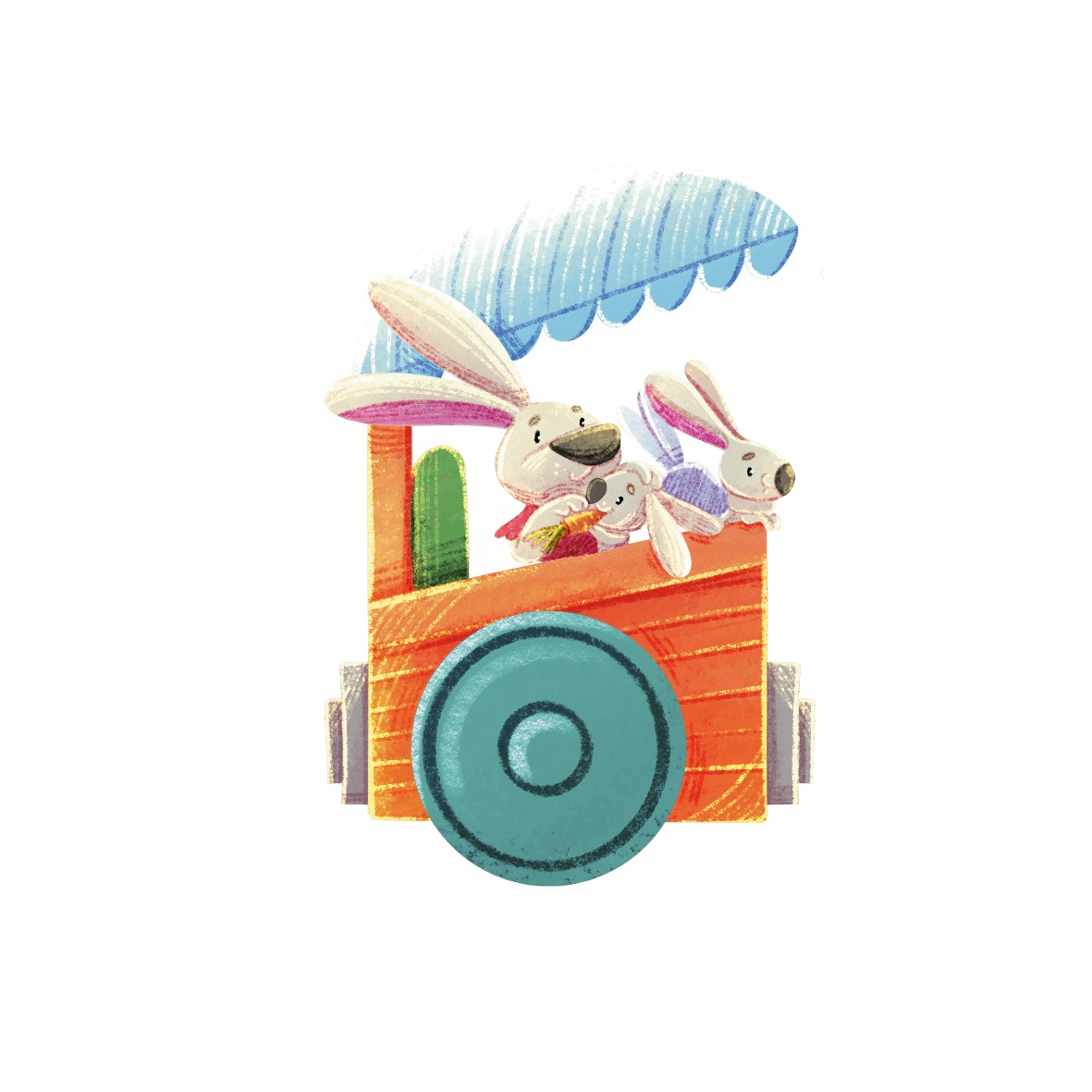 Rabbit Family Character Design for Magnit Puzzle Game DodoToys art character design children illustration game design illustration procreate rabbit raster illustration