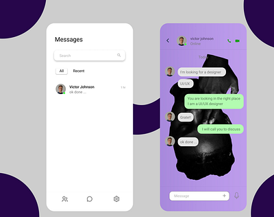 Direct Messaging app design dailyui design graphic design product design ui