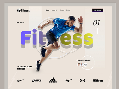 Fitness Landing Page design exercise fitness gym home page landing landingpage ui uidesign ux web website workout