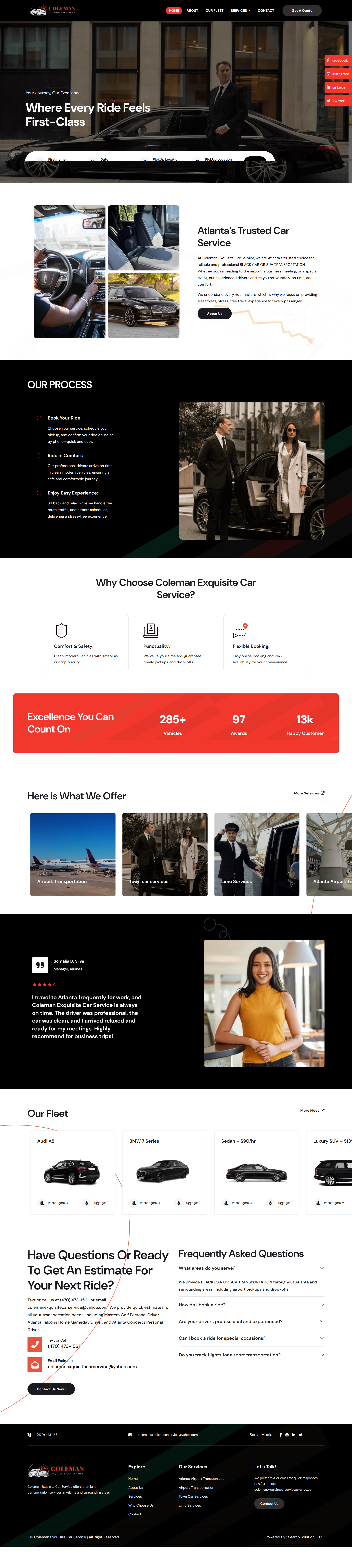Luxury Limousine Service booking website elementor limo website limousine website local business website luxury car service luxury car service website luxury limousine service service website design transportation website website website design wordpress wordpress website
