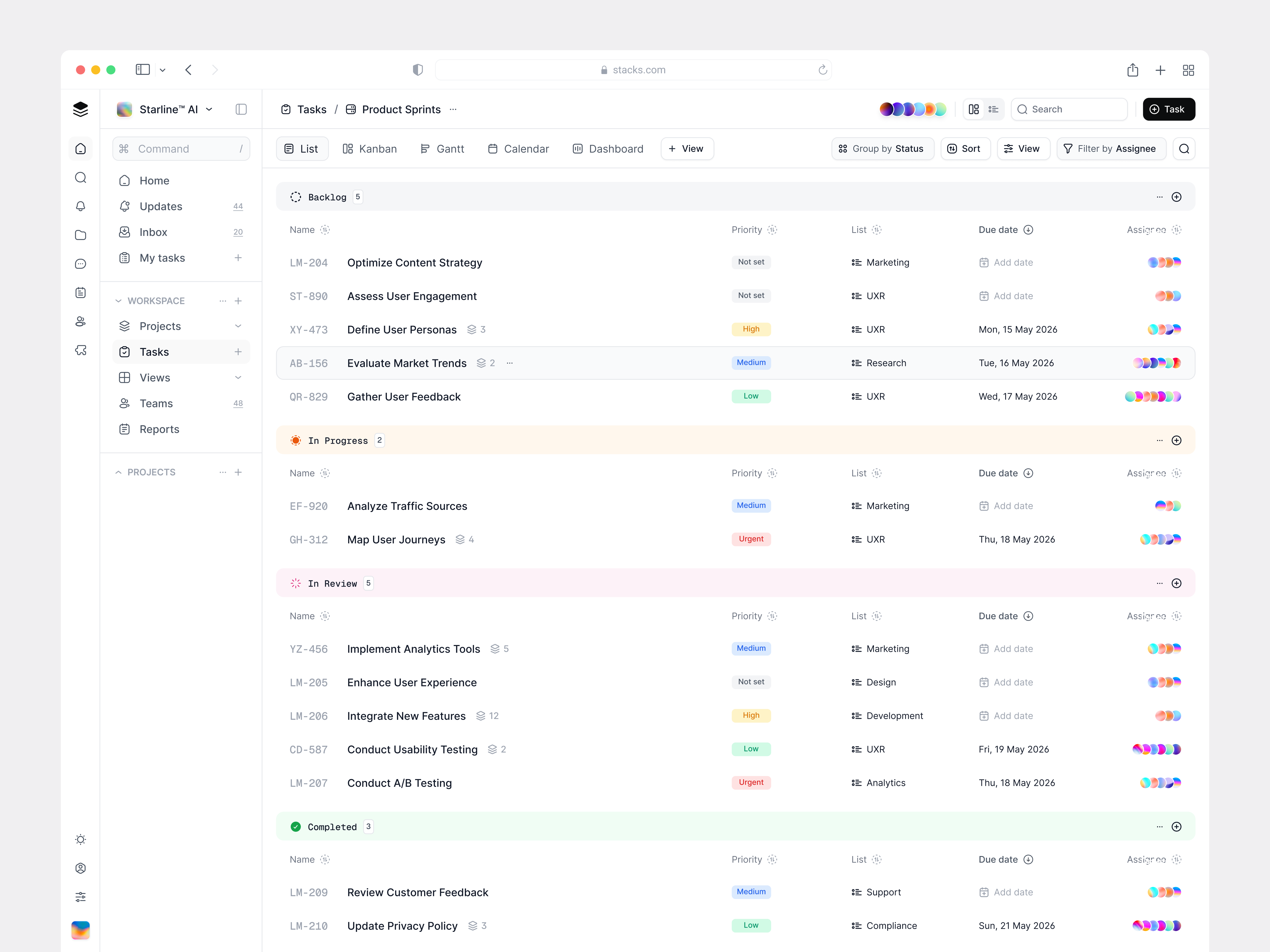 Tasks & Issues (List View) app design design system landing page light mode minimal nextjs product design shadcn software design tailwind css ui design ui ux user interface ux design web app web design