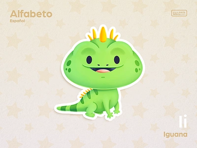 Iguana abc abecedario alphabet animal cartoon character children cute i iguana iguane illustration kawaii kids mexico reptile イグアナ 鬣蜥