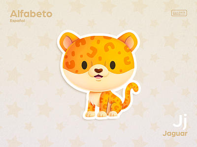 Jaguar abc cartoon character children cute feline illustration j jaguar kawaii kids learn mexico ジャガー 学び 学习 捷豹